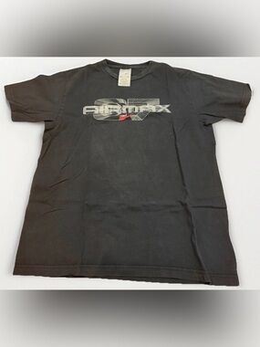 Vintage Nike Air Max 97 T-Shirt Gray Tag Centre Swoosh Size Large Black Y2K 90s